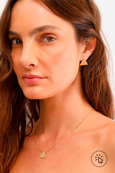 Kit feminino de colar e brinco triangular dourado - 7 estilos universais - quais são os 7 estilos universais - quem criou os 7 estilos universais - estilo elegante