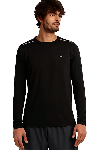Camiseta masculina running esporte ACE com proteção UV e tela respirável manga longa