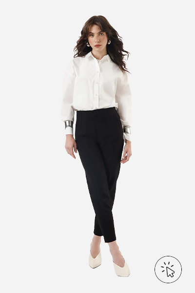 Calça de alfaiataria reta feminina com pences preta - blusas para usar com calça de alfaiataria - qual sapato usar com calça de alfaiataria - looks com calça de alfaiataria feminina - como usar calça de alfaiataria - look com calça alfaiataria - como usar calça alfaiataria com tênis - o que é calça de alfaiataria