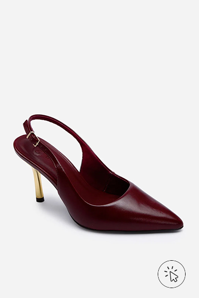 Scarpin bico fino feminino vinho com salto fino dourado - blusas para usar com calça de alfaiataria - qual sapato usar com calça de alfaiataria - looks com calça de alfaiataria feminina - como usar calça de alfaiataria - look com calça alfaiataria - como usar calça alfaiataria com tênis - o que é calça de alfaiataria