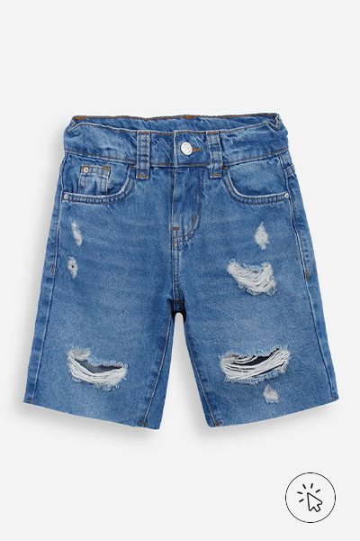bermuda jeans infantil destroyed - como improvisar uma fantasia infantil
