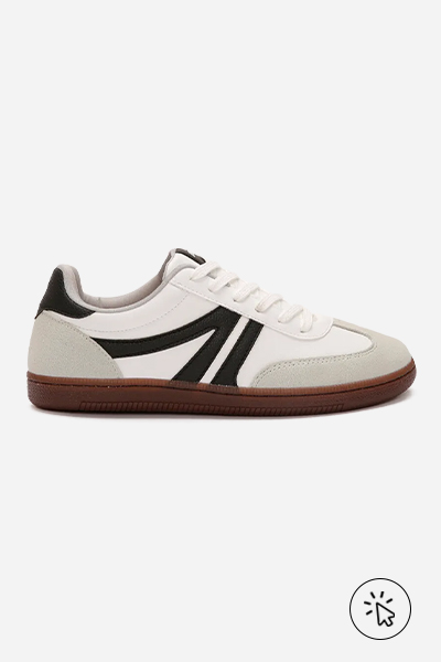 Tênis retrô casual com recortes ACE branco