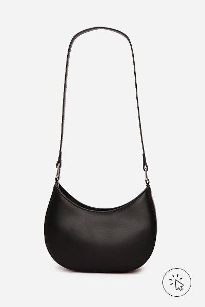 Bolsa baguete lisa preta