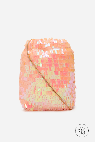 Bolsa phone bag de paetê rosa furtacor 