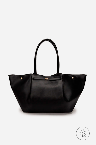 Bolsa shopper com alça estruturada preta