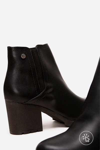 Bota cano curto salto alto Via Uno preta - looks com botas cano curto​ - tipos de botas femininas cano curto - como usar bota cano curto