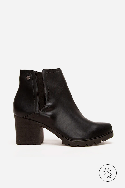 Bota cano curto salto alto Via Uno preta - looks com botas cano curto​ - tipos de botas femininas cano curto - como usar bota cano curto