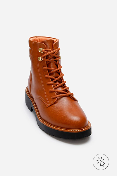 Bota coturno feminina cano curto tratorada Vizzano marrom - looks com botas cano curto​ - tipos de botas femininas cano curto - como usar bota cano curto