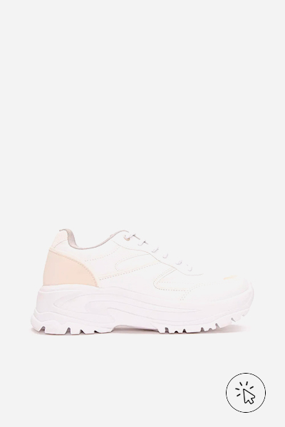 Tênis chunky com recortes ACE branco - tênis que estão na moda - tênis femininos que estão na moda