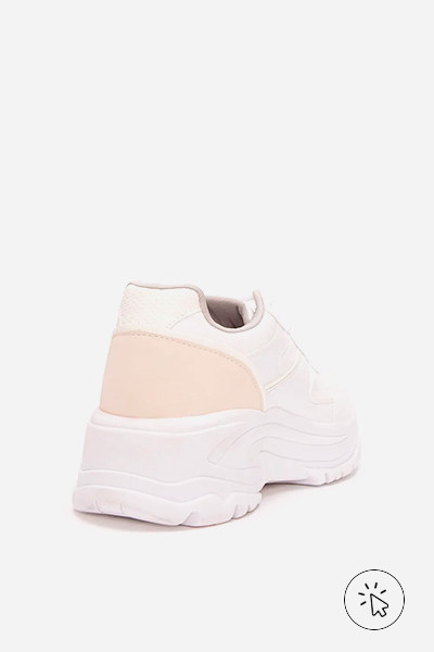 Tênis chunky com recortes ACE branco calcanhar - tênis que estão na moda - tênis femininos que estão na moda