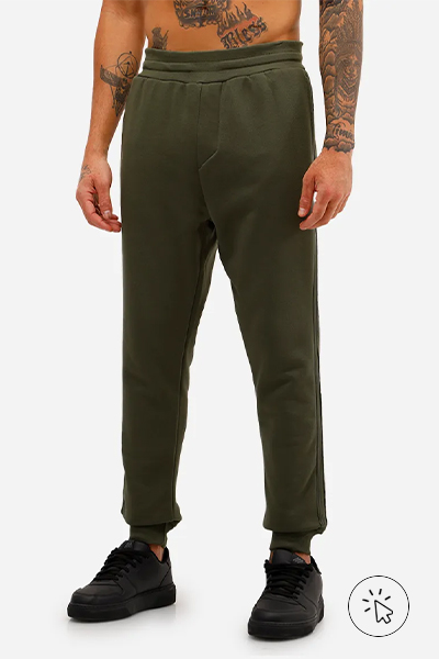Foto da calça jogger masculina verde militar - look comfy para show de trap - o que é comfy