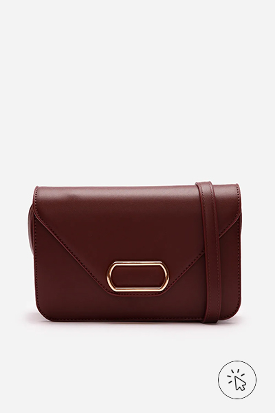Bolsa transversal estruturada vinho