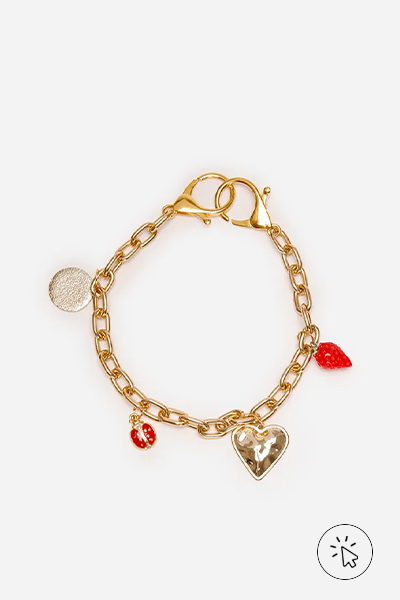 Chaveiro bag charm mix de pingentes dourado