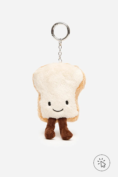 Chaveiro bag charm pãozinho bege