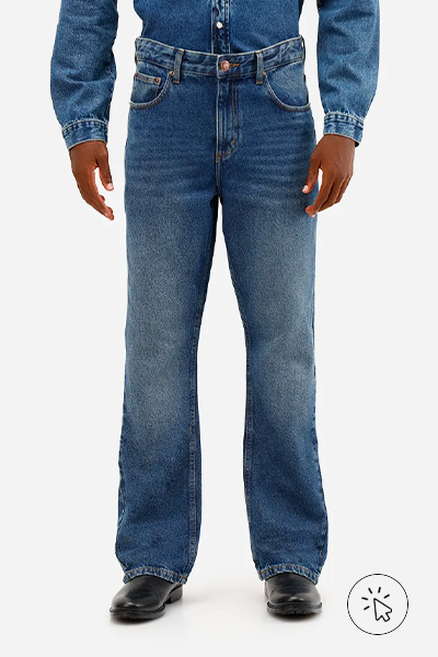 Calça flare masculina jeans azul- moda anos 70 - moda feminina dos anos 70 - look anos 70 - roupas anos 70 - como era a moda dos anos 70
