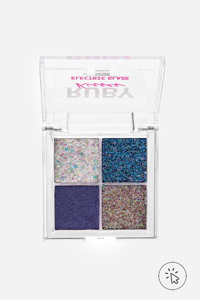 Paleta Ruby Kisses de sombras glitter electric glaze holo sky colorida- moda anos 70 - moda feminina dos anos 70 - look anos 70 - roupas anos 70 - como era a moda dos anos 70