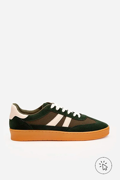 Tênis casual masculino com recortes texturizado ACE verde