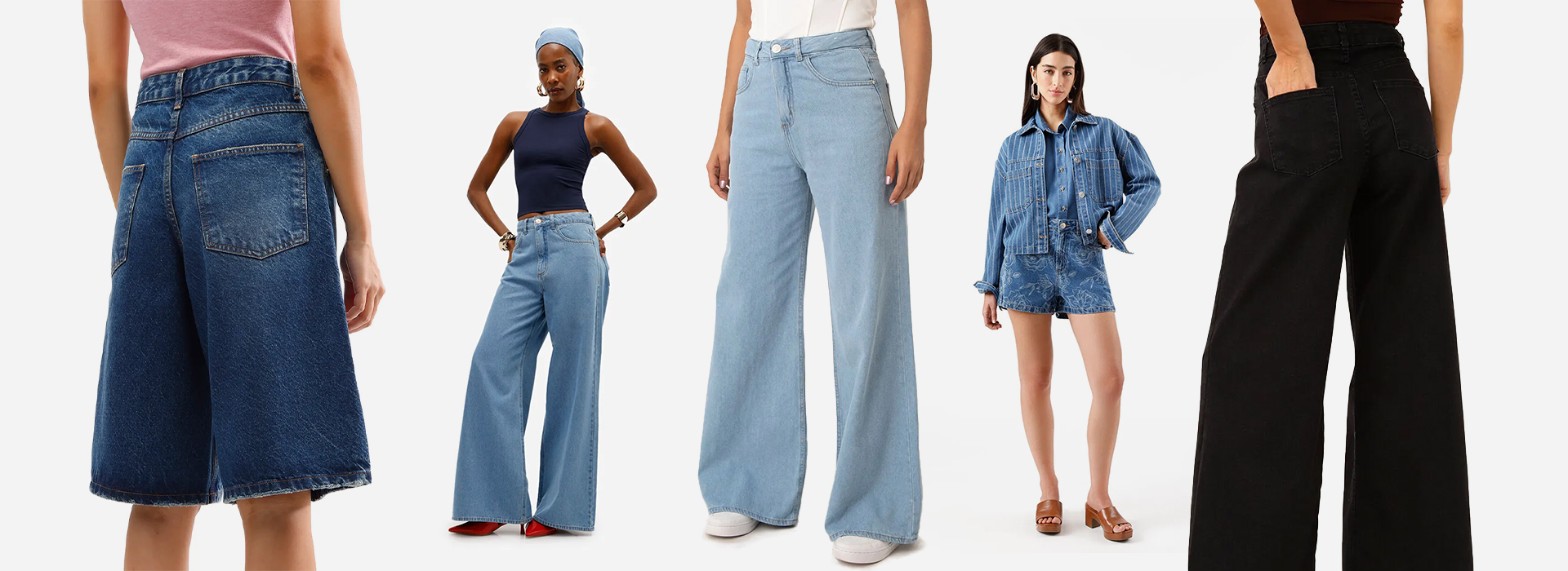 Montagem com várias modelos usando o jeans rastreável da C&A