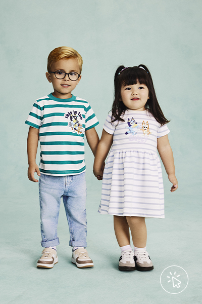 Dia das Crianças C&A, camisetas do Bluey para meninos e meninas