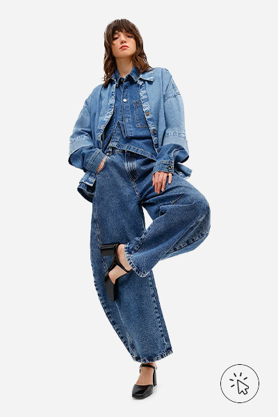 Modelo veste camisa feminina jeans Antonio Frajado medio - roupas anos 90 - look anos 90 - moda anos 90 - como era a moda nos anos 90