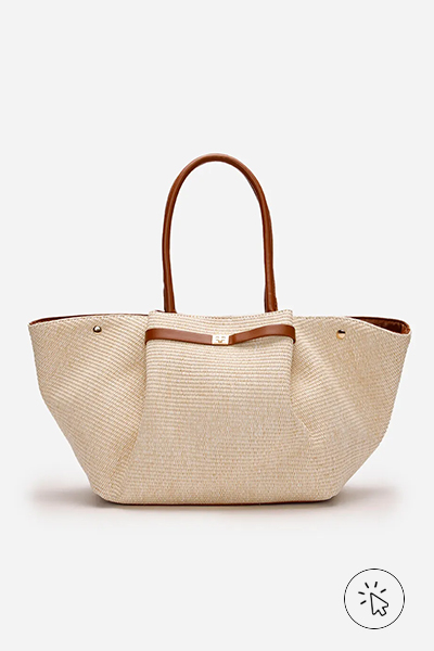Bolsa shopper estruturada texturizada bege