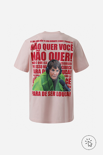 Camiseta "Para de ser louca" da coleção da Marcia Sensitiva na C&A