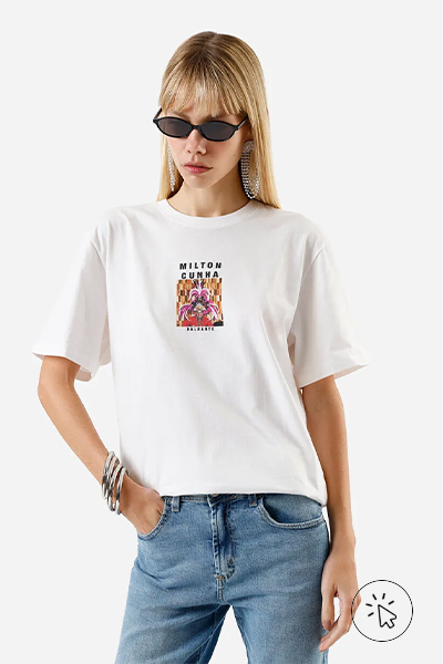 Camiseta unissex de algodão Milton Cunha Baluarte off-white