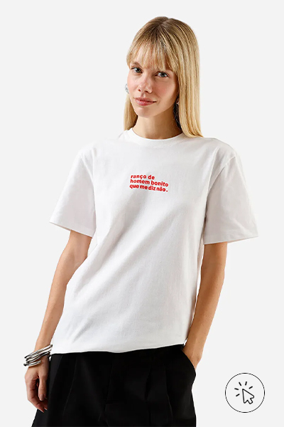 Camiseta unissex de algodão Milton Cunha off-white