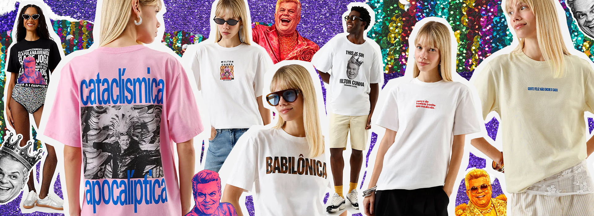 Camisetas collab C&A e Milton Cunha Carnaval