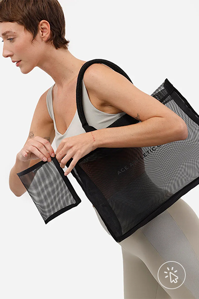 Bolsa tote de tela esportiva ACE preta