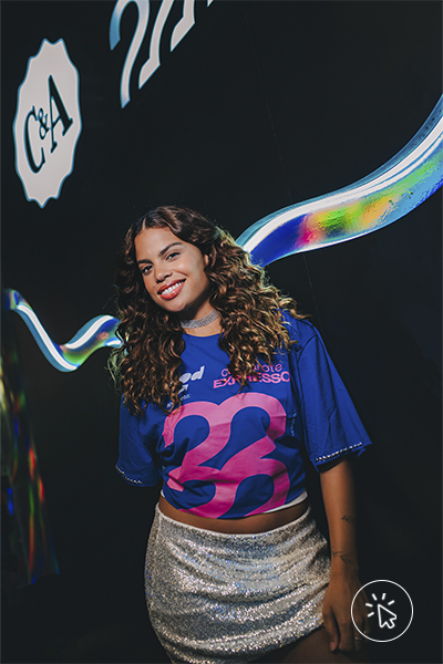 Clara Buarque no espaço C&A no Camarote Expresso 2222