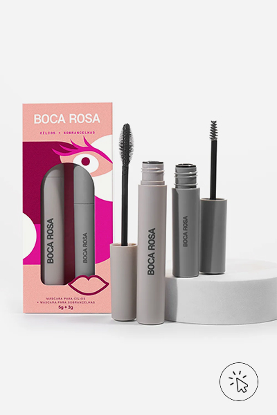 Kit Boca Rosa máscara de cílios efeito volume e máscara para sobrancelha - como lavar pincel e esponja de maquiagem - como lavar pincel de maquiagem