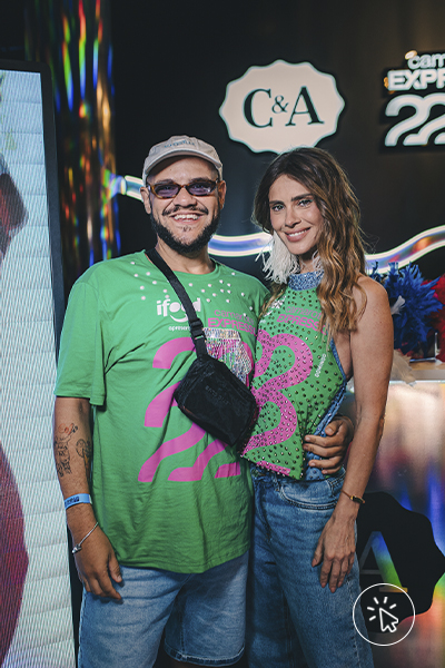 Gominho e Carolina Dieckmann vestem C&A no Expresso 2222