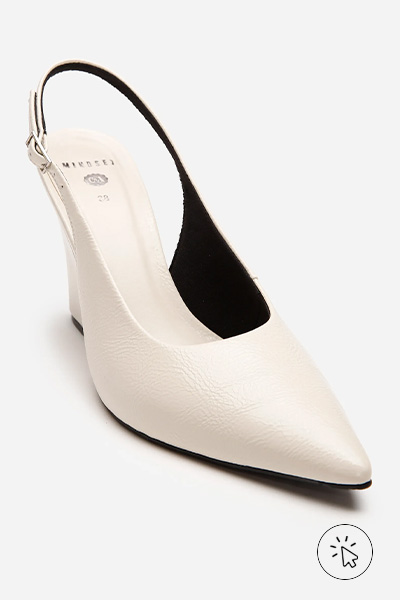 Scarpin anabela slingback off-white