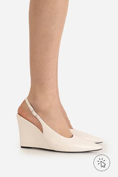 Scarpin anabela slingback off-white