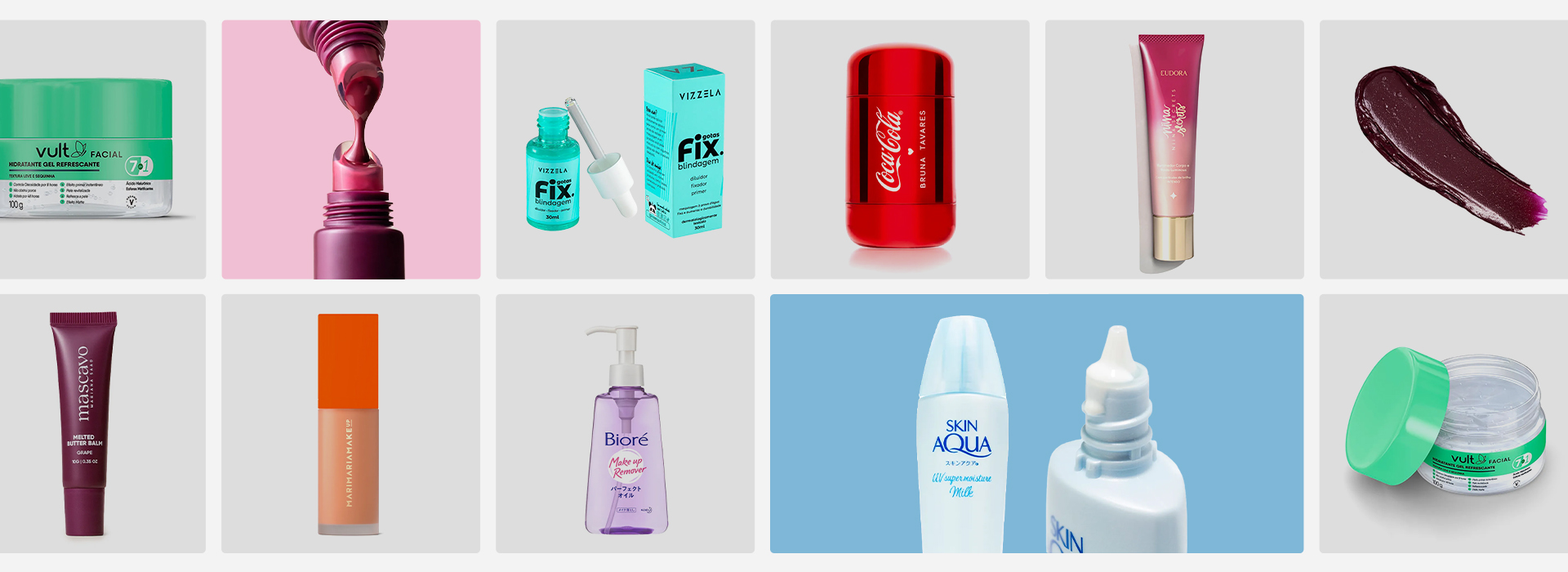 Montagem com produtos de beleza que não podem falar na sua nécessaire de viagem