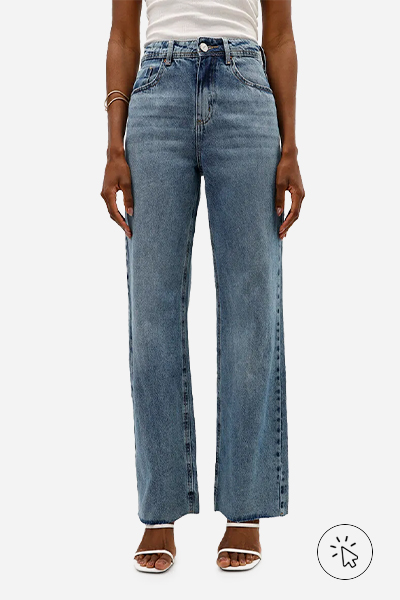 Calça jeans wide leg slim cintura alta azul - como lavar calça jeans