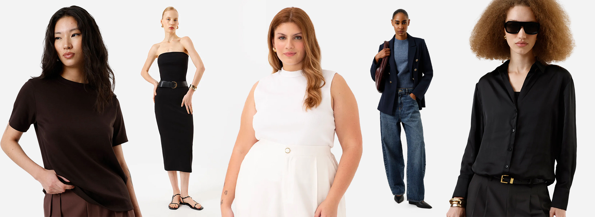 Montagem com várias modelos usando look monocromático