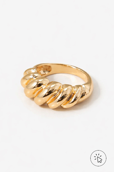 Anel feminino concha dourado - significado de anel em cada dedo
