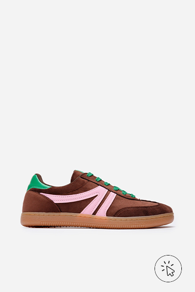 Tênis Bossa Bicolor marrom e rosa
