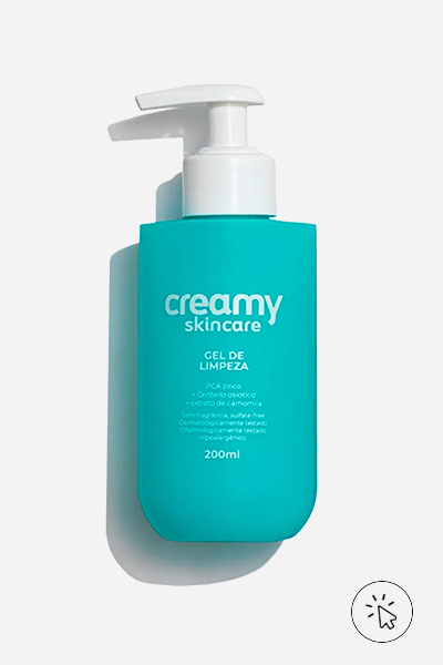 Na foto: gel de limpeza Creamy - maquiagem para pele madura - qual a melhor base para pele madura - como fazer maquiagem básica para pele madura - o que é pele madura
