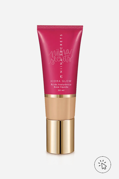 Na foto: base líquida Hidra Glow Eudora Niina Secrets - maquiagem para pele madura - qual a melhor base para pele madura - como fazer maquiagem básica para pele madura - o que é pele madura
