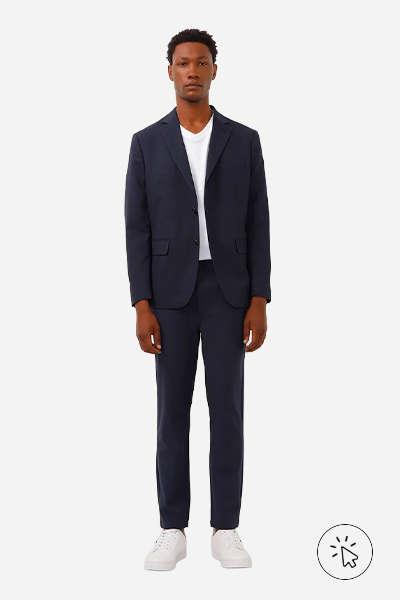 Blazer de alfaiataria xadrez azul-marinho - look para casamento no inverno - o que vestir em um casamento no inverno - o que vestir em um casamento no frio