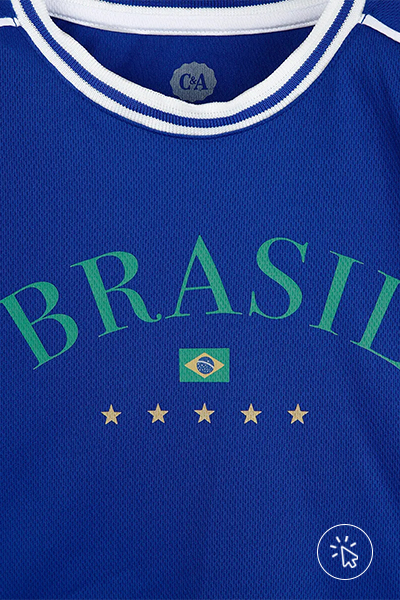 Camiseta esportiva infantil Brasil azul - brasil core - o que é brasilcore