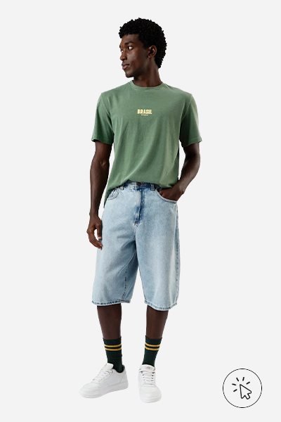 Camiseta masculina de algodão manga curta Brasil verde - brasil core - o que é brasilcore
