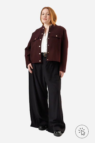 Casaco feminino texturizado plus size vinho burgundy - burgundy cor - vermelho burgundy - o que é burgundy - que cor é burgundy