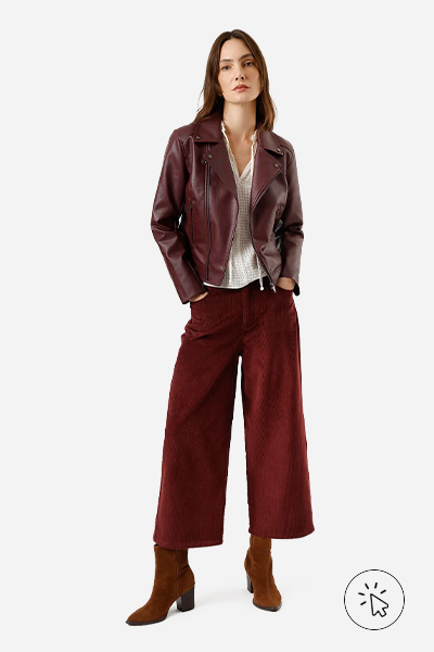 Jaqueta perfecto de couro PU manga longa vinho burgundy - burgundy cor - vermelho burgundy - o que é burgundy - que cor é burgundy