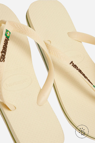 Chinelo Havaianas feminino Brasil encardido bege