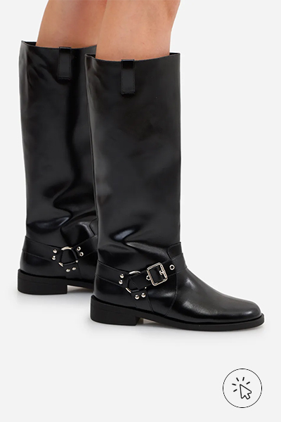 Bota montaria com fivela Oneself preta