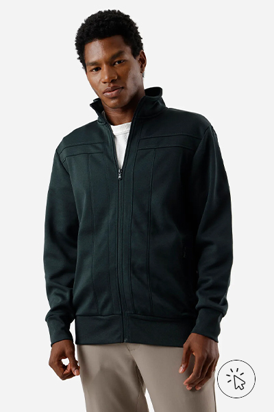 Jaqueta de moletom slim comfort verde escuro